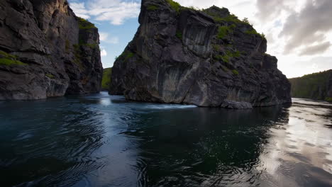 majestic canyon river with waterfalls
