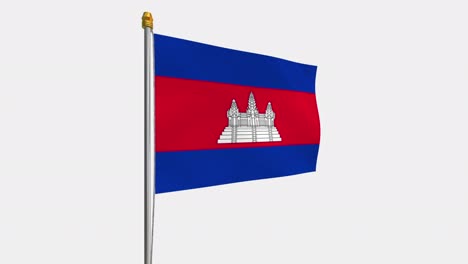 loop video of cambodia flag  fluttering in the wind, slow motion video of 4k , with alpha channel