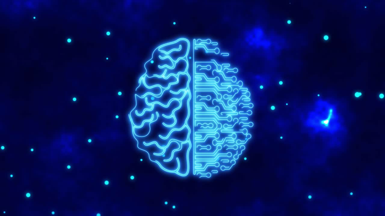 Animated Artificial intelligence , brain animation, Human brain VS artificial brain