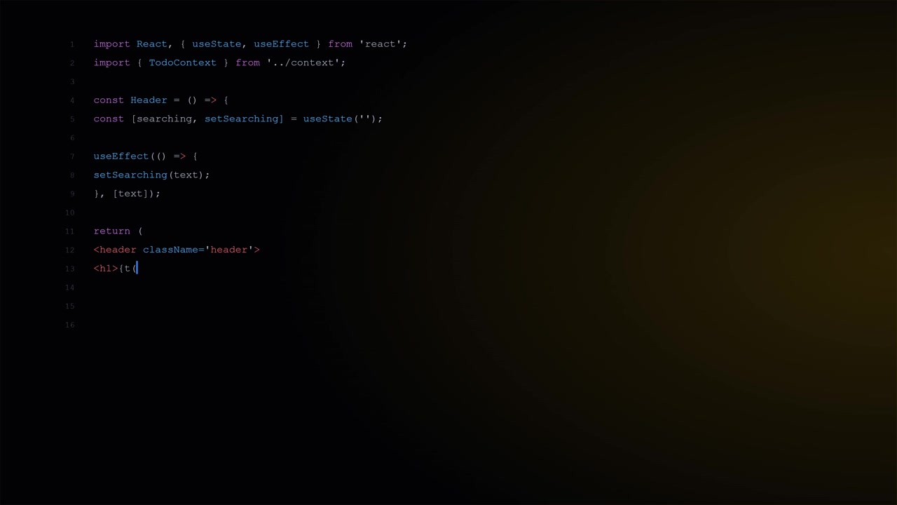 Software Developer Writing React Code in a Text Editor