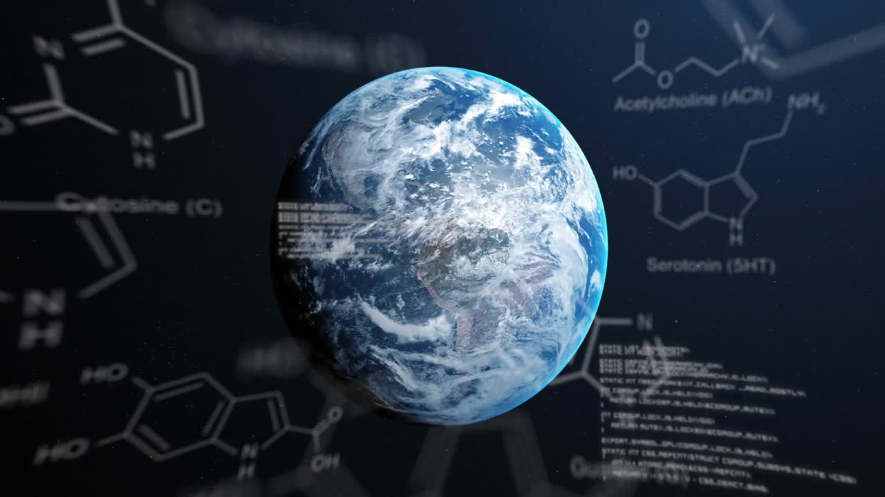 전 세계 과학 데이터 처리의 애니메이션