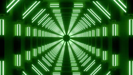 túnel de neón verde