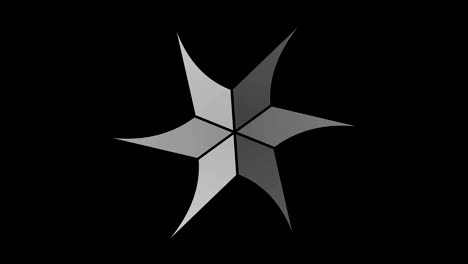 graphic object in black and white with stroboscopic and hypnotic effect, which rotates clockwise decreasing the size from full screen to disappearing in the center, in 16: 9 video format