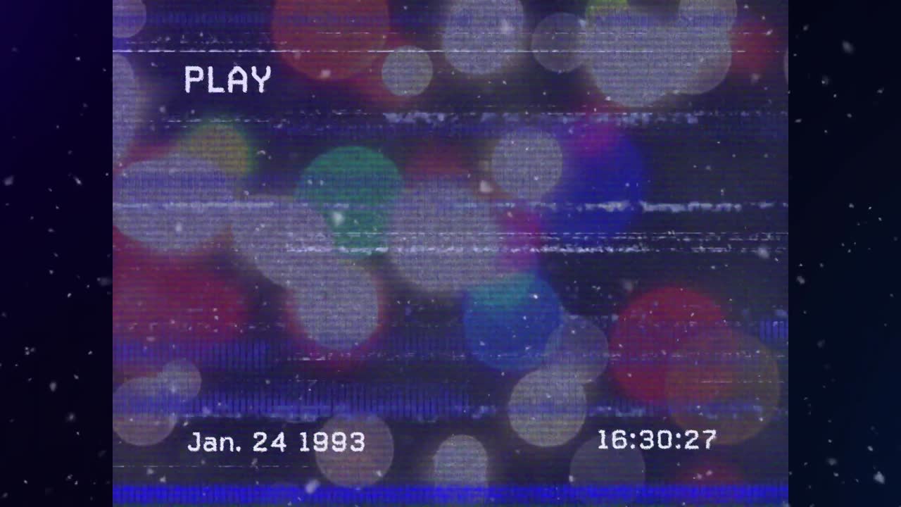 Pressing play VHS glitch showing timestamp incrementing simulating tape decay amid static lines