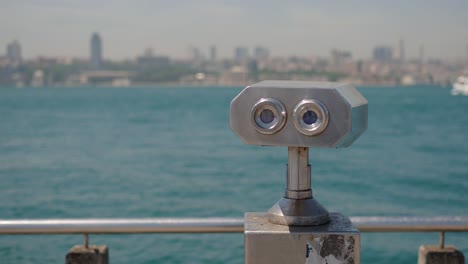 tourist binoculars at istanbul waterfront