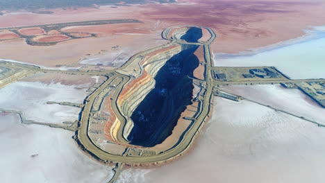 drone over mining pit, australia