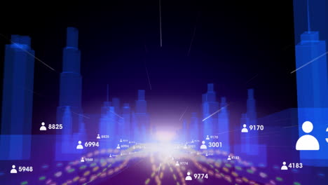 cityscape on dark background 4k