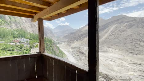 view from altit fort, hunza valley, pakistan