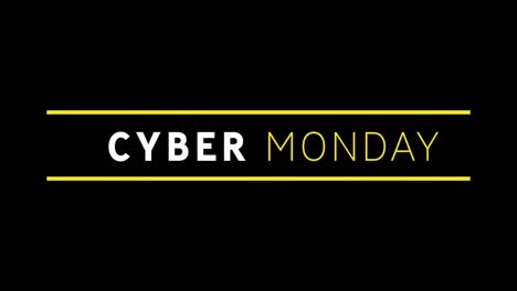 Texto-Blanco-Y-Amarillo-Del-Cyber-Monday-Que-Aparece-En-Una-Pantalla-Negra.