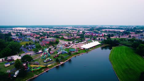 carnival setup in vernon hills, illinois, usa