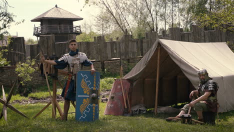 roman soldiers in camp