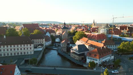 old townhall of bamberg drone video