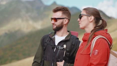 hikers enjoying the mountain view