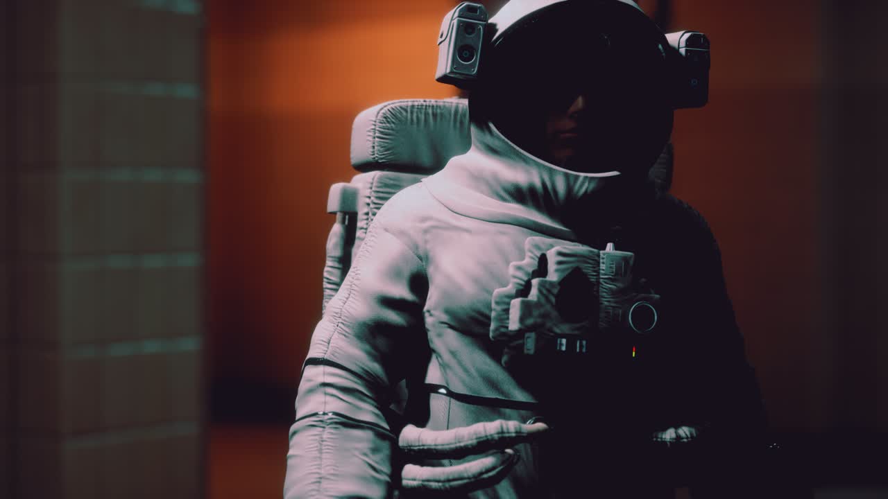 astronauta en el metro subterráneo