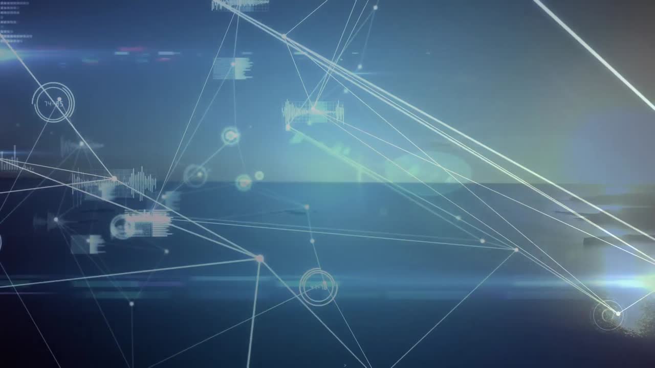 animación de la red de conexiones sobre el paisaje