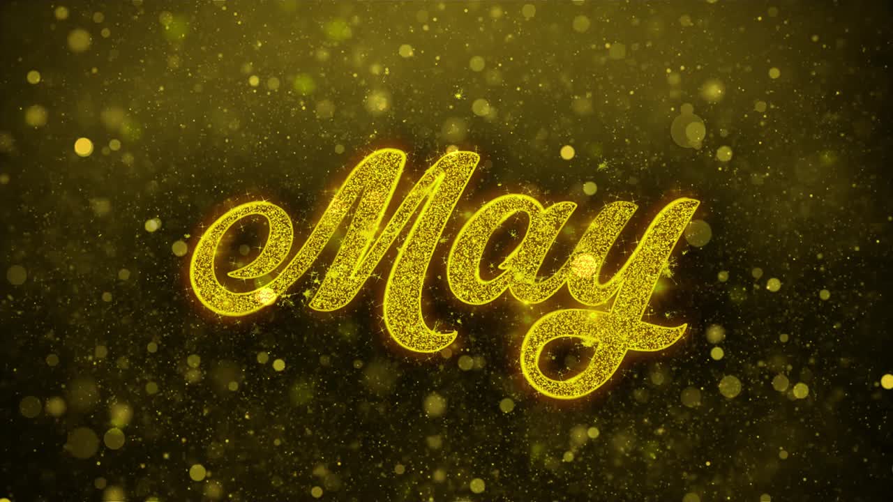 Golden Glitter Text of Month May