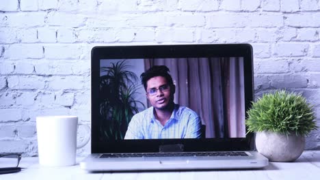 video call on laptop