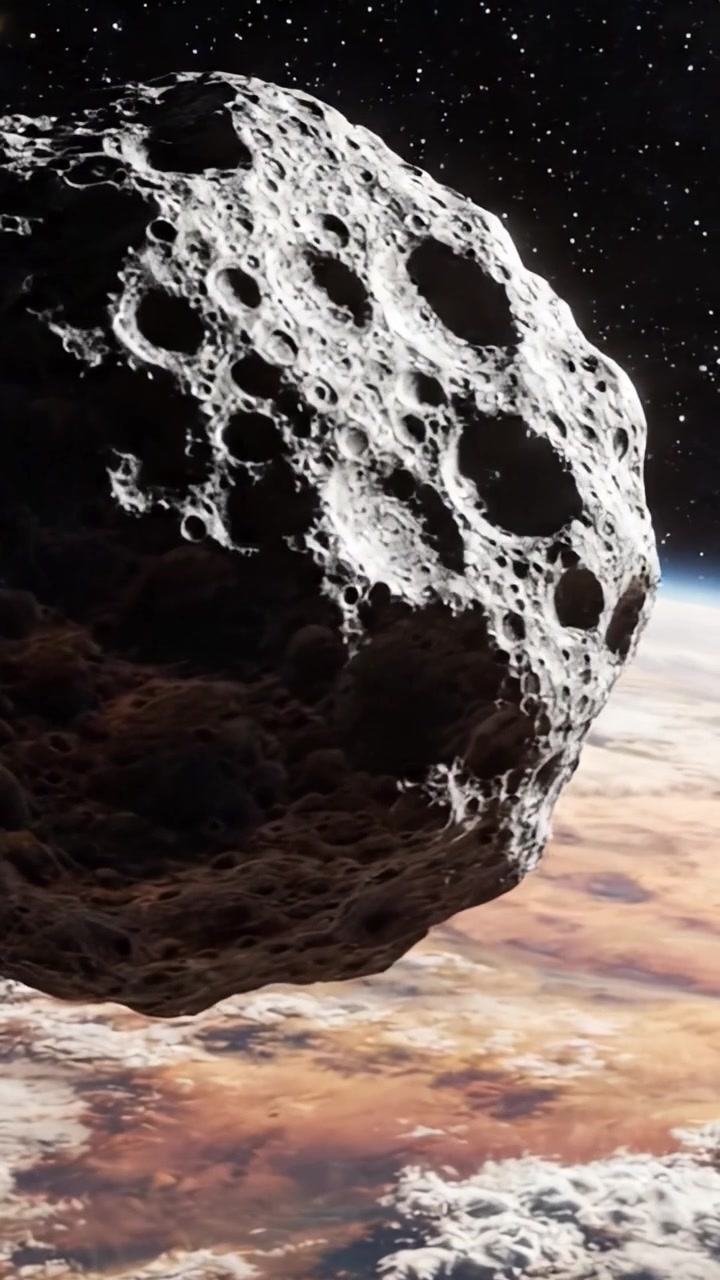 Un Viaggio Cosmico Mozzafiato: Incontro Ravvicinato con un Asteroide Intrigante nello Spazio Tra Paesaggi Planetari e Meraviglie Celesti