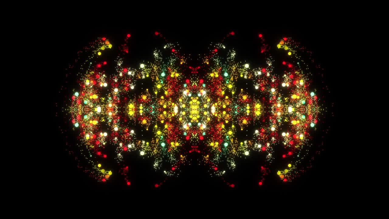 trazado caleidoscópico de partículas de colores