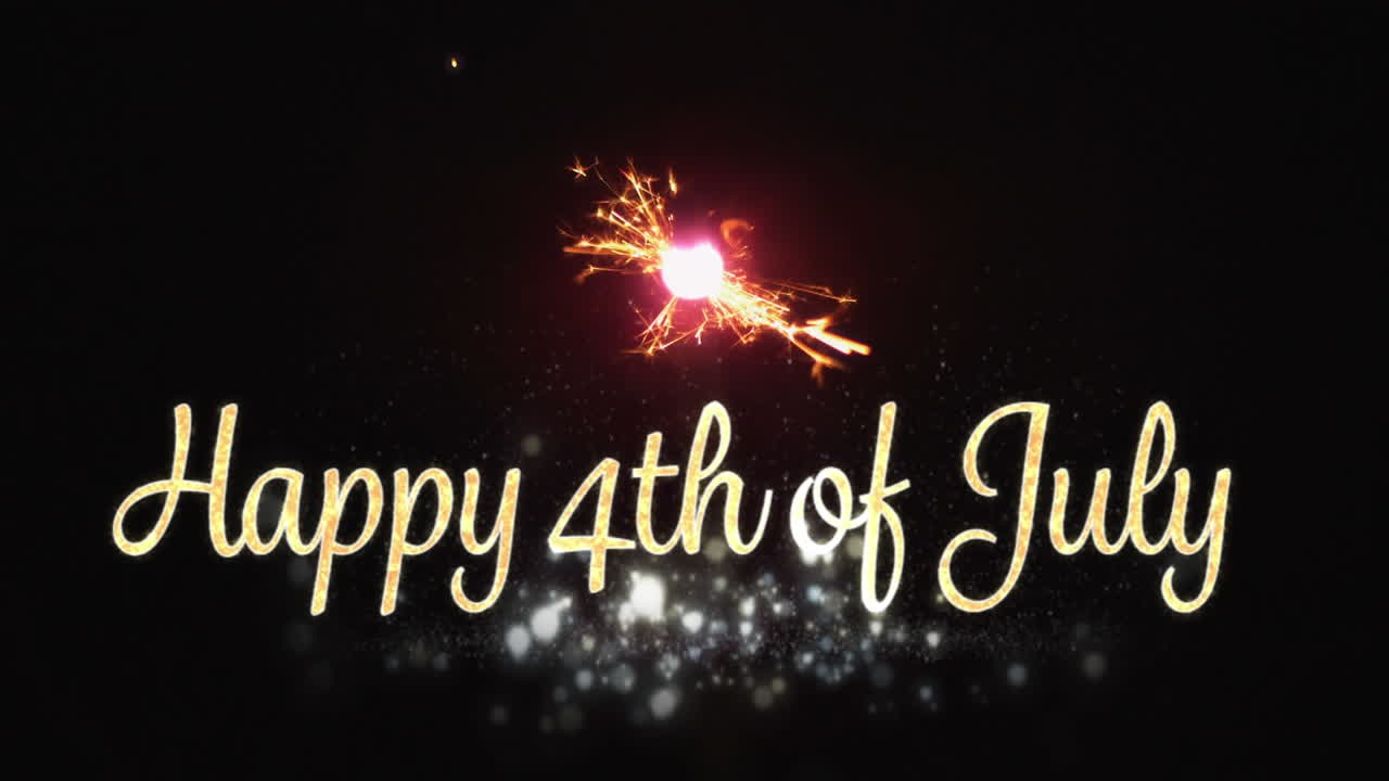 feliz 4 de julio texto y una chispa