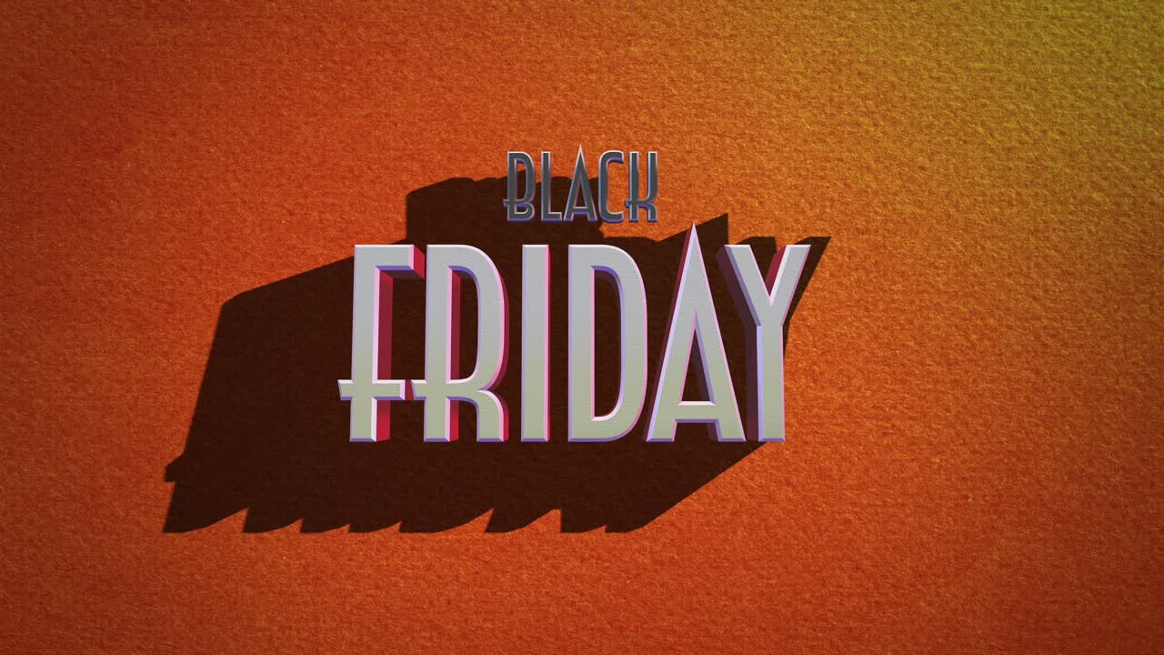 Retro Black Friday -teksti oranssilla kuluneella pinnalla