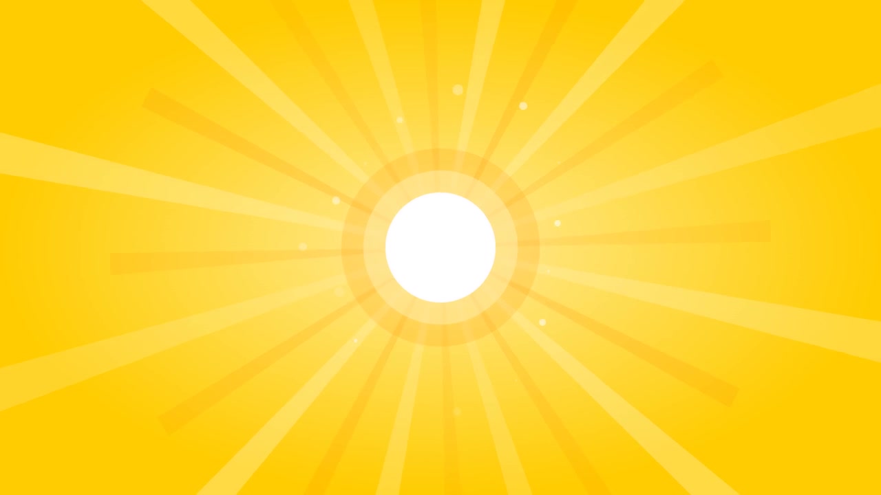 Animated Yellow Sunburst Background with Radiating Light Rays