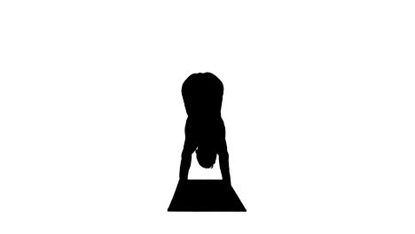 silueta maestro de yoga trabajando haciendo ejercicio de yoga hacia abajo frente a la postura del perro, adho mukha svanasana (surya, postura namaskar