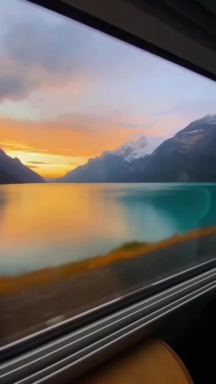 Scenic Train Journey Through Mountains, Valleys, and Lakes