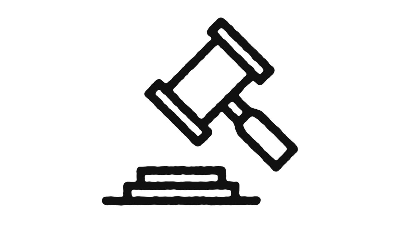 법적 결정 아이콘 애니메이션 영상 및 알파 채널