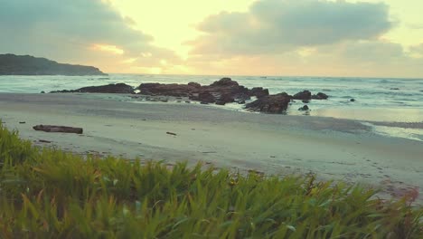 epic view of charleston nine mile beach and the pacific ocean on the west coast of new zealand