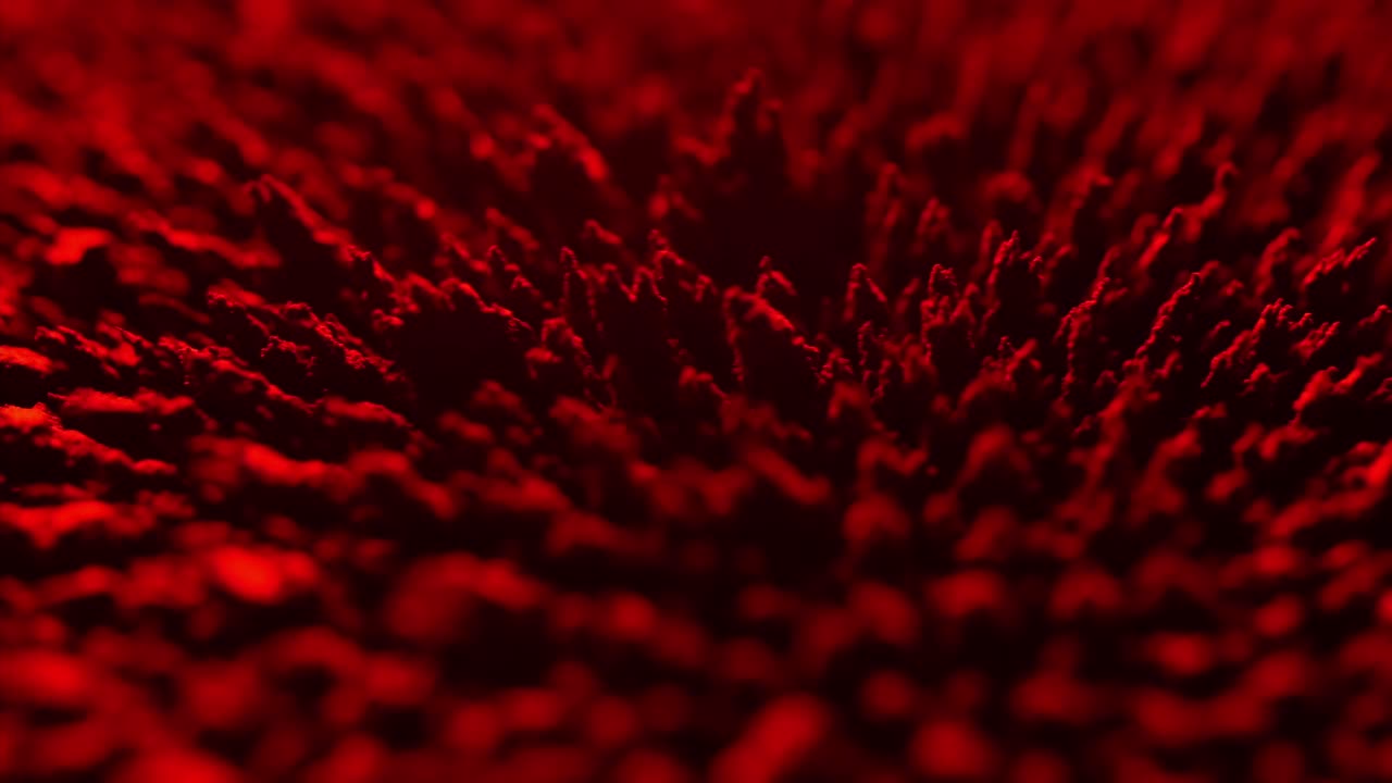 абстракция крупным планом магнитное порошкообразное вещество под действием магнита в красных световых шипах