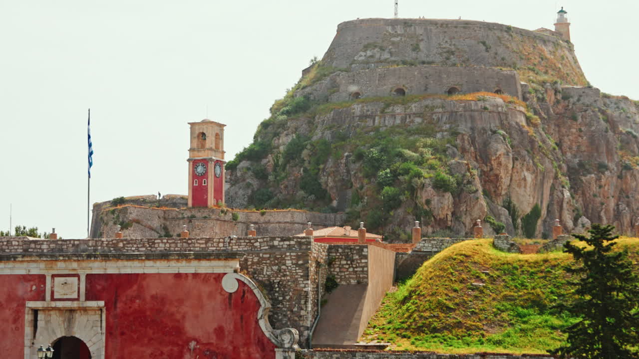 The Old Fortress and Clock Tower of Corfu, Greece