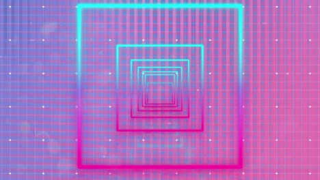 animación de formas que se mueven sobre un fondo azul
