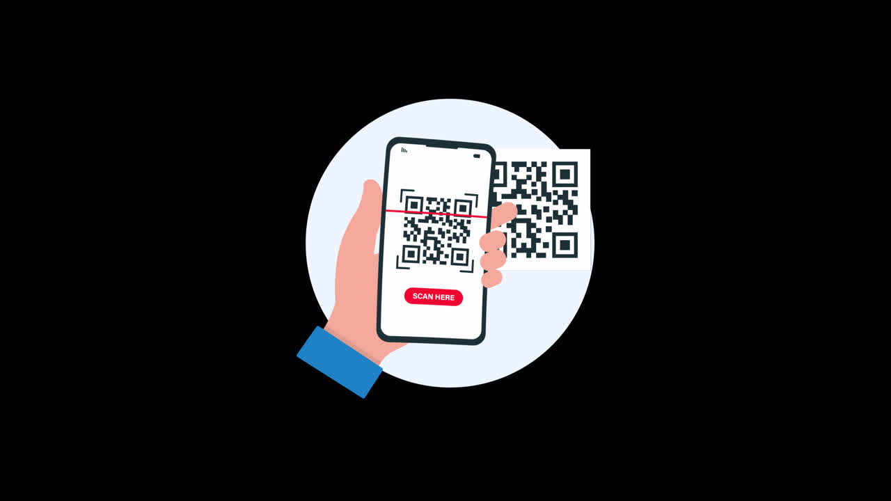 Animated Hand Scanning QR Code with Smartphone