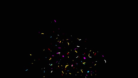 confetti party popper explosions falling down on green and black background birthday celebration