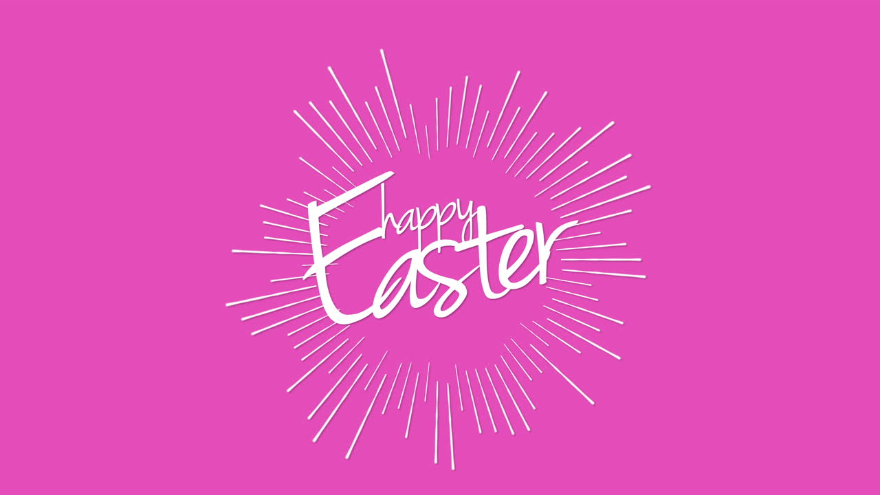 Buona Pasqua con linee retrò su sfumatura rosa moderna