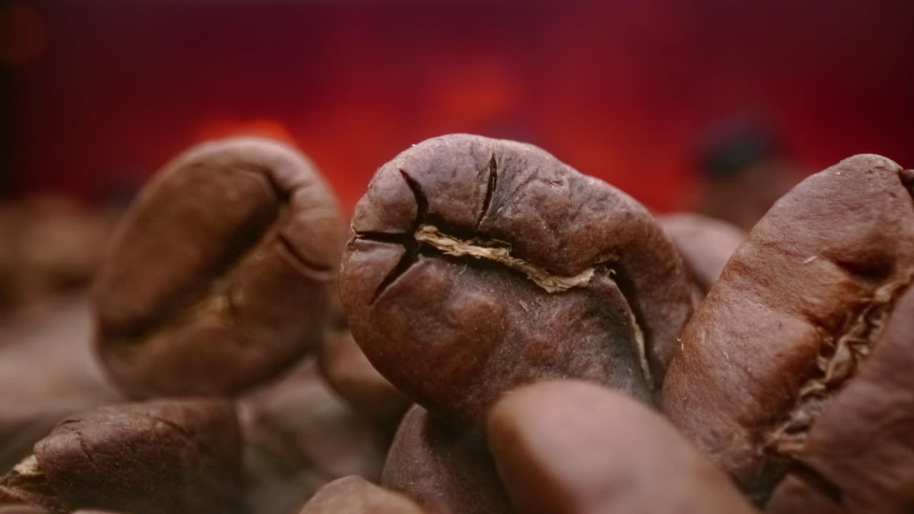 커피 씨 ⁇ 의 가까운. 향기로운 커피  ⁇ 은 구워진 연기가 커피  ⁇ 에서 나온다.