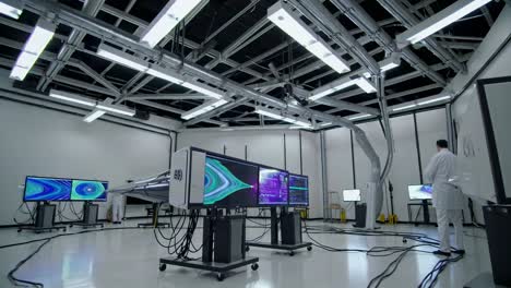 high-tech research facility control room