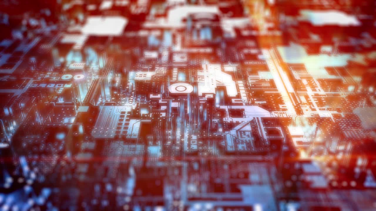 rojo brillante abstracto cyberpunk de alta tecnología digital bg