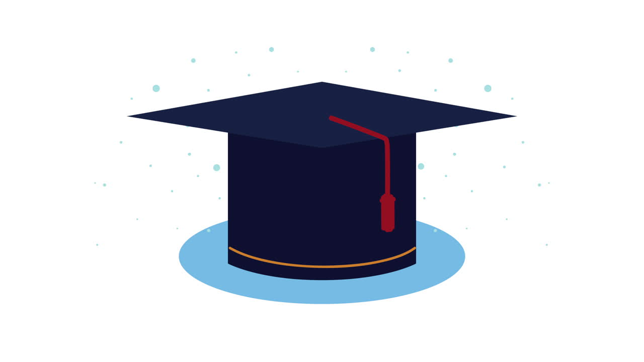 graduation animation with hat