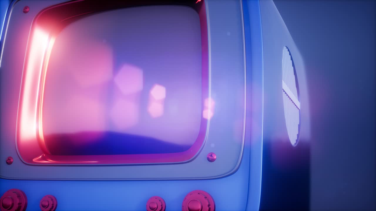 푸른 하늘 배경에 레트로 tv