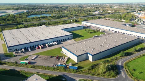 aerial view of goods warehouse