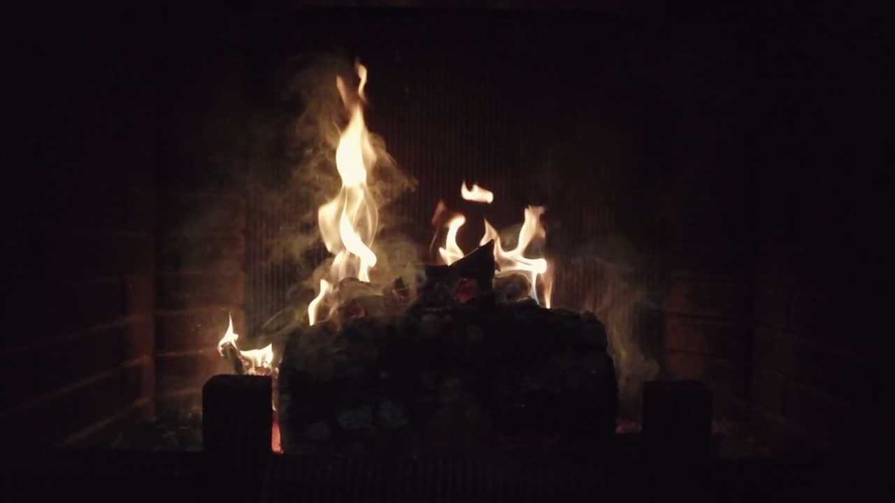 벽난로에서 나무를 태우는 것