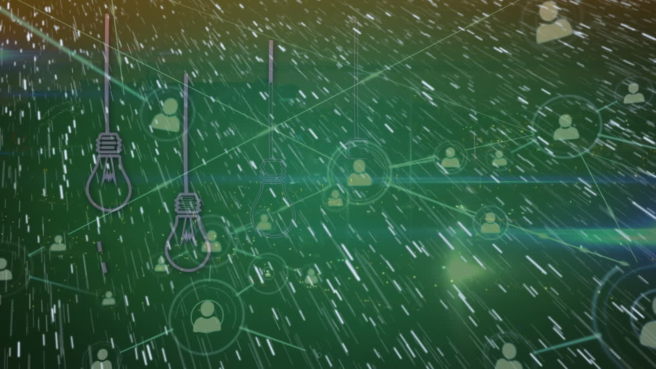 animación de la red de conexiones con los iconos de las personas