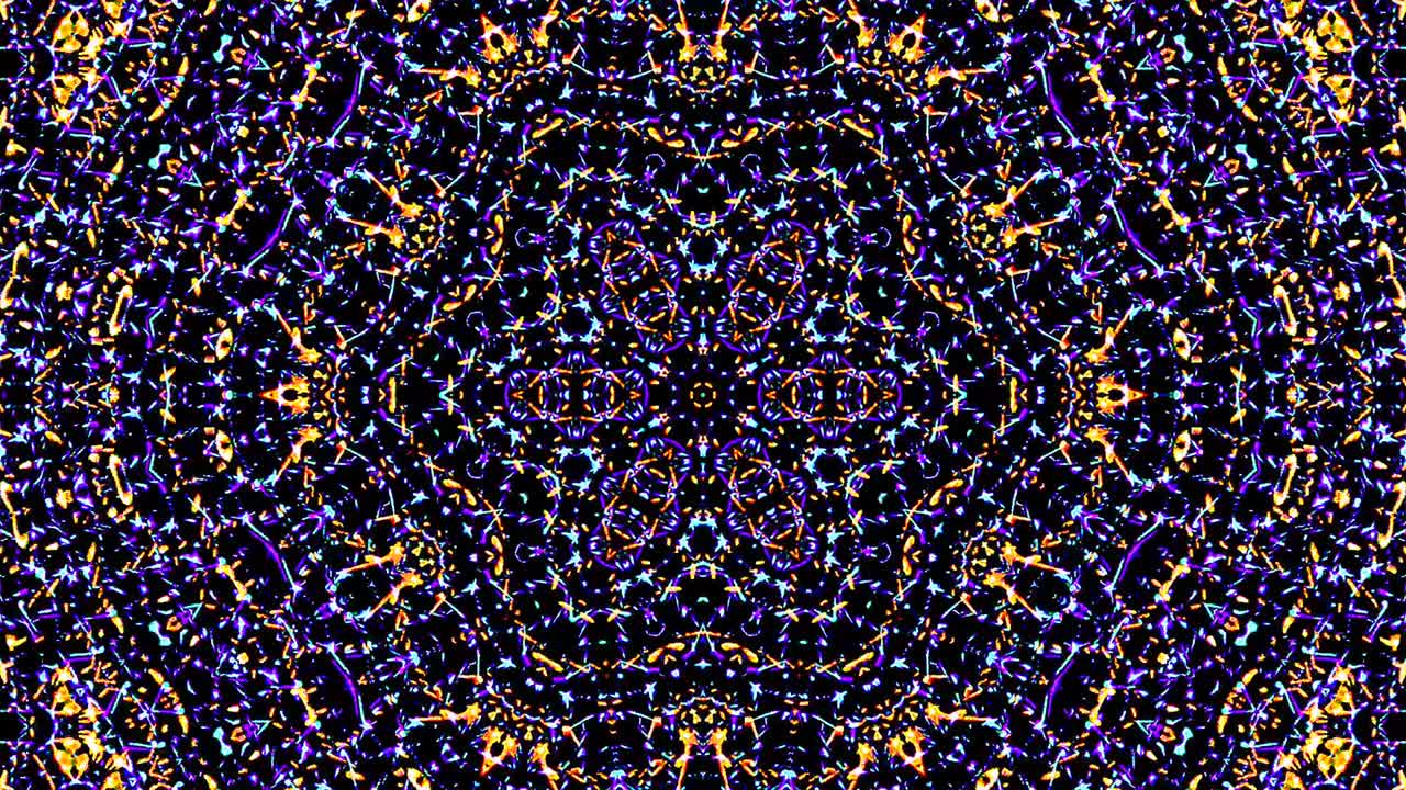 아름답고 추상적인 칼레도스코프, 빛나는 빛, 미묘한 움직임을 조절하는 빛.