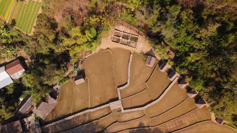 aerial view of rice terraces and village
