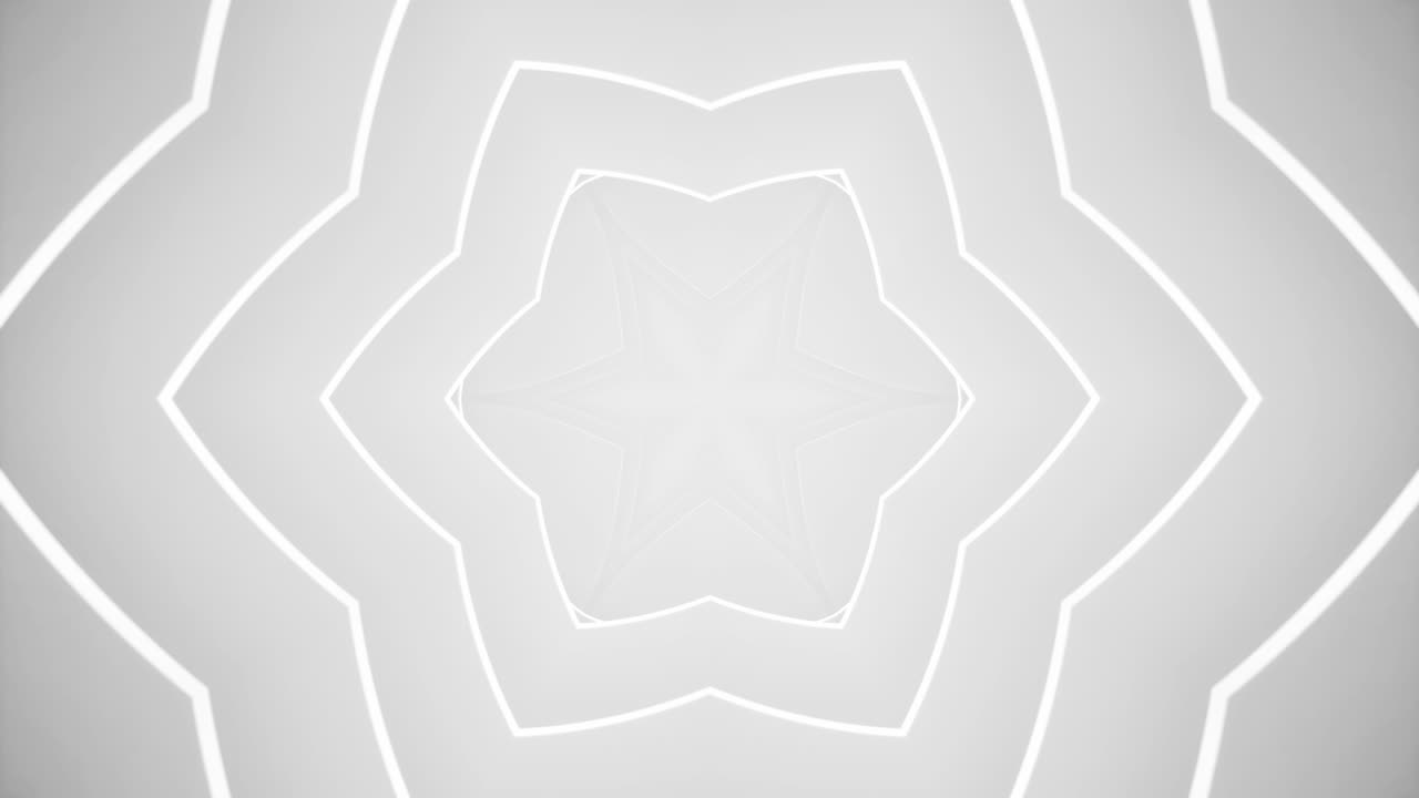 White Curved Tunnel Kaleidoscope Effect. Looped Animation