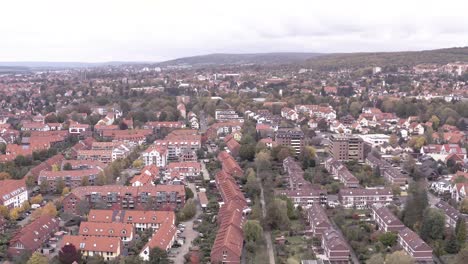 reinhaeuser landstrasse in goettingen suedstadt südstadt captured by a drone aerial shot in late autumn