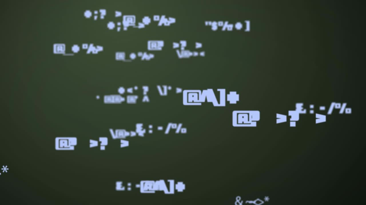 黒い背景上のデータ処理のアニメーション