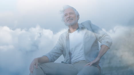 old man and clouds